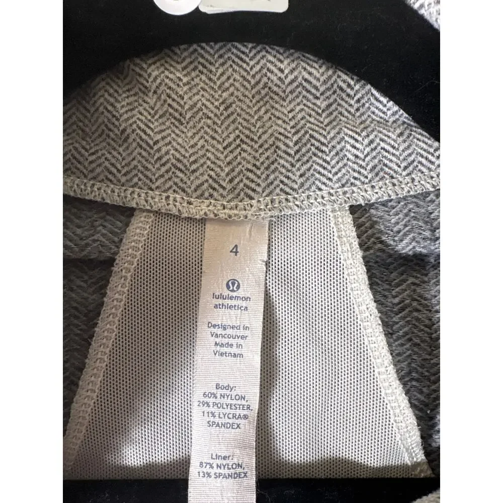 Lululemon Black and White Hounds Tooth Athleisure Jacket Sz 4